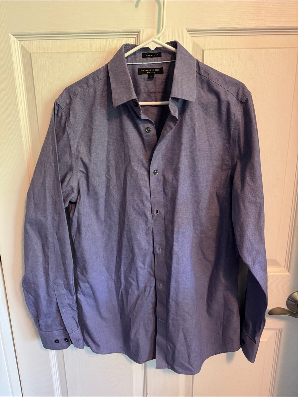Banana Republic Men's Dress Shirt in Lavender-Blue L 16-16 1/2